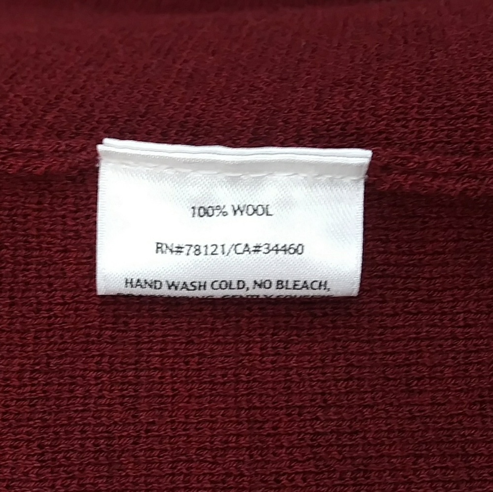 SOLD!  Eileen Fisher Burgundy Open Front Cardigan - Picture 5 of 5